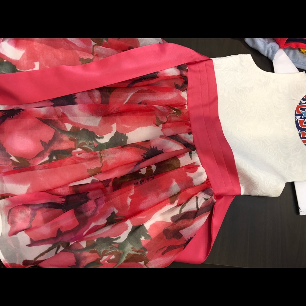 Pink floral little girls dress